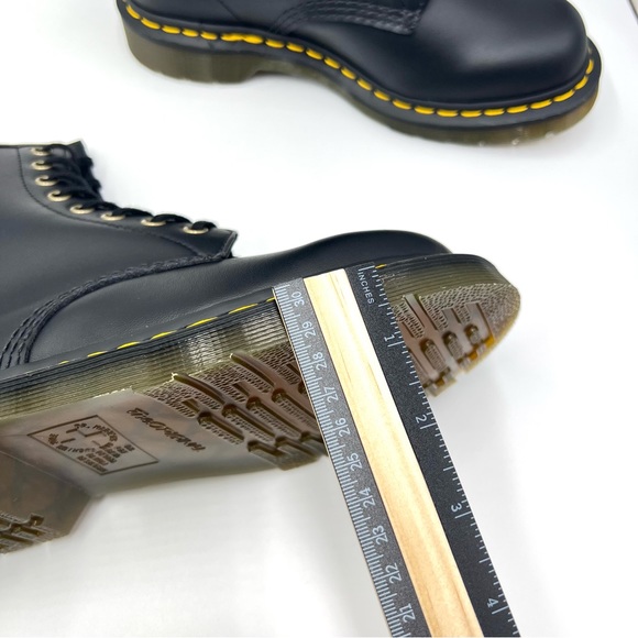 Dr Martens Black Felix Rub Off Faux Vegan Leather 1460 Lace Up Combat Boots NEW - Picture 12 of 14